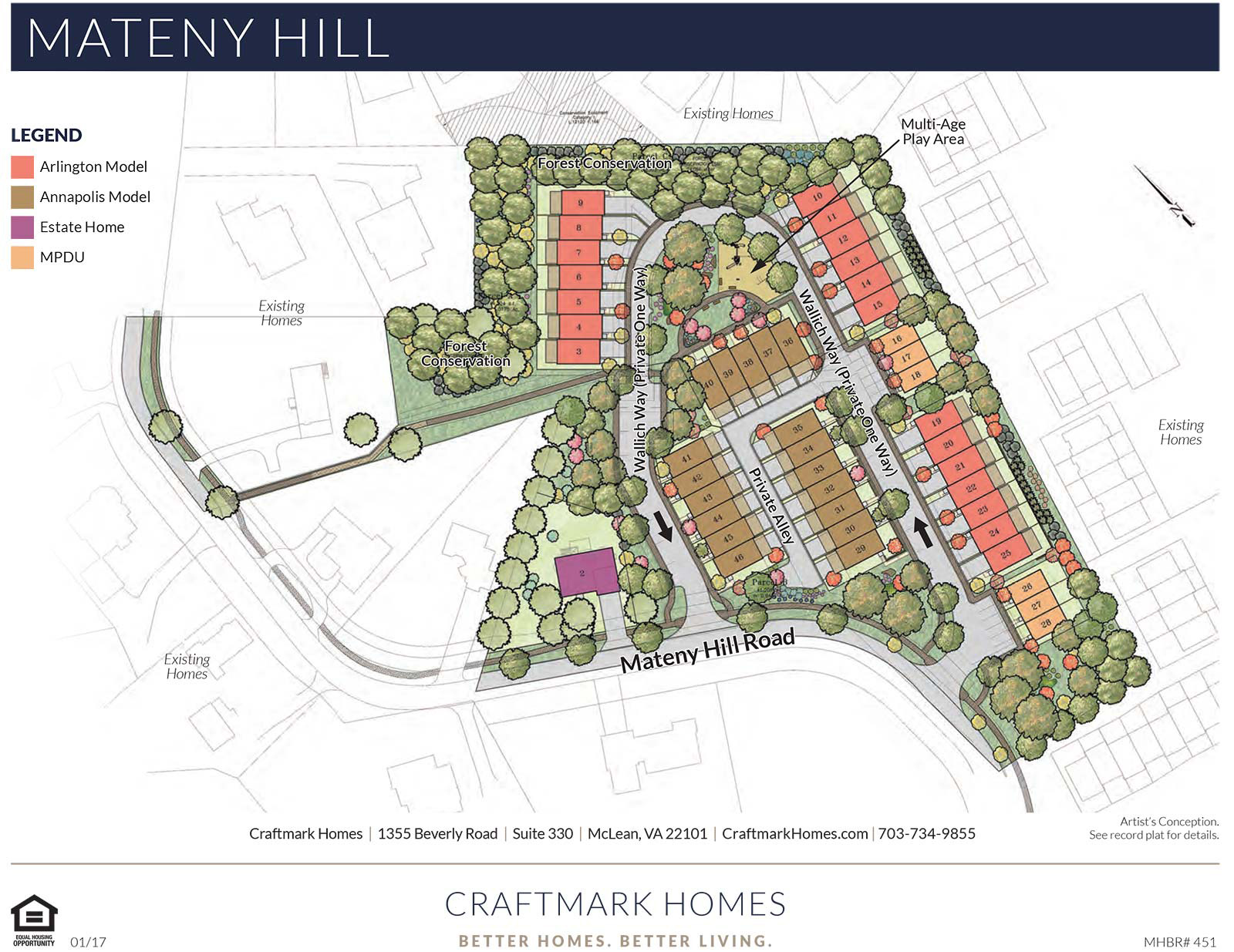 Mateny Hill Site Plan, Townhomes in Germantown MD, Craftmark Homes
